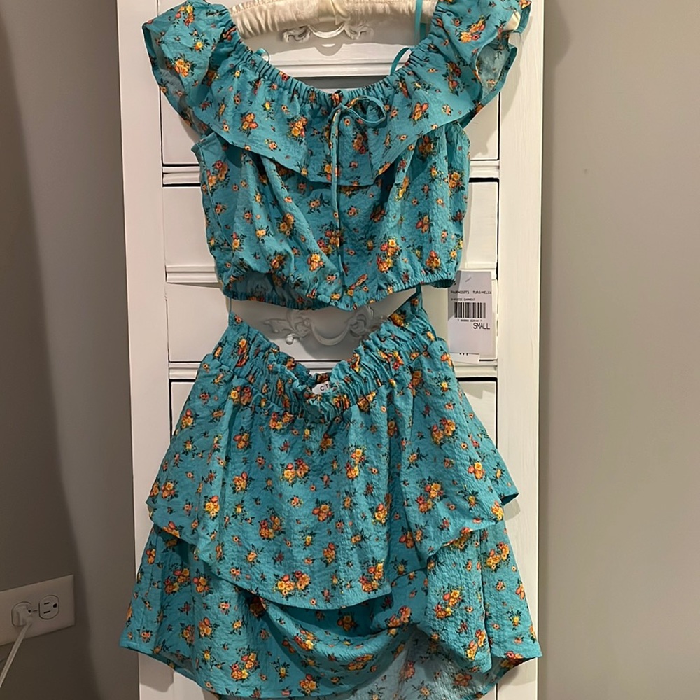 City Vibe Turquoise Matching Skirt Set Barbie Women Small
